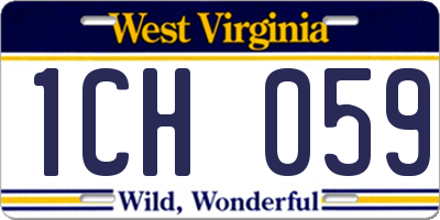 WV license plate 1CH059