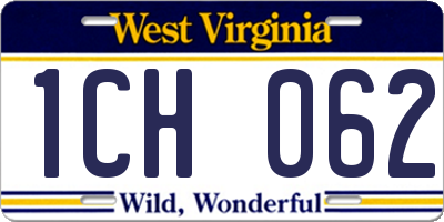 WV license plate 1CH062
