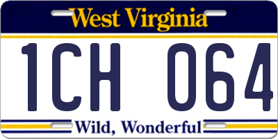 WV license plate 1CH064