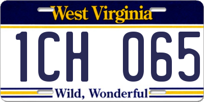 WV license plate 1CH065