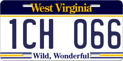 WV license plate 1CH066