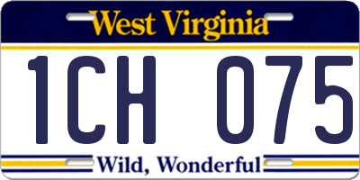 WV license plate 1CH075