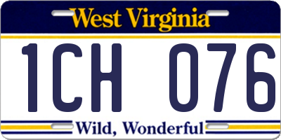 WV license plate 1CH076
