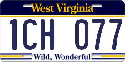 WV license plate 1CH077