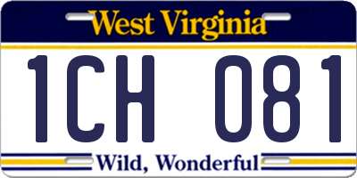 WV license plate 1CH081