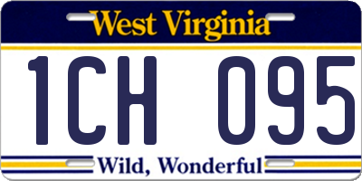 WV license plate 1CH095