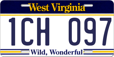 WV license plate 1CH097