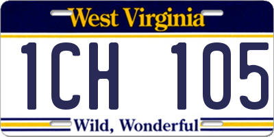WV license plate 1CH105