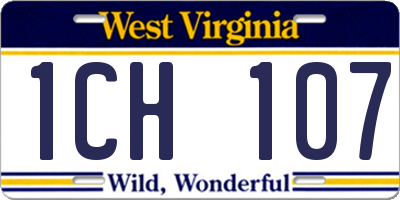 WV license plate 1CH107