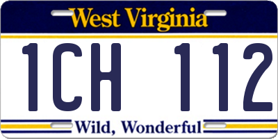 WV license plate 1CH112