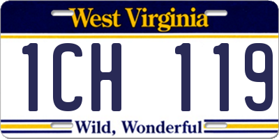 WV license plate 1CH119