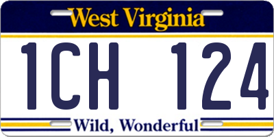 WV license plate 1CH124
