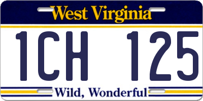 WV license plate 1CH125