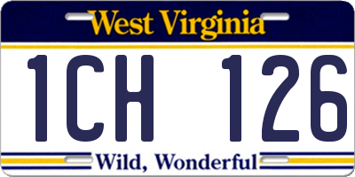 WV license plate 1CH126