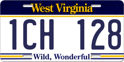 WV license plate 1CH128