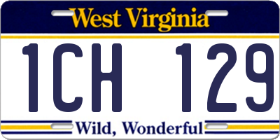 WV license plate 1CH129