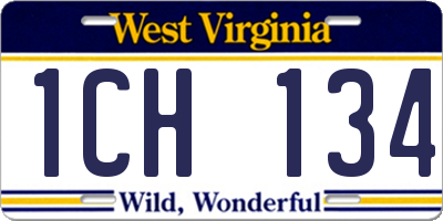 WV license plate 1CH134