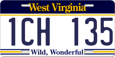 WV license plate 1CH135