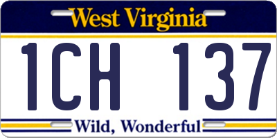 WV license plate 1CH137