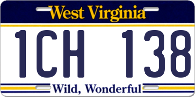 WV license plate 1CH138