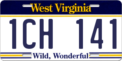 WV license plate 1CH141