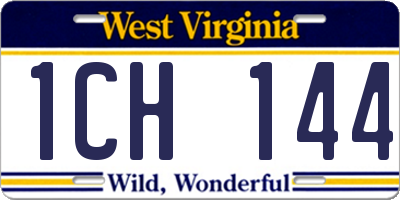 WV license plate 1CH144