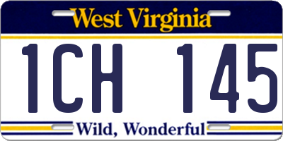 WV license plate 1CH145