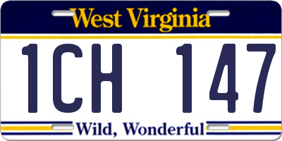 WV license plate 1CH147