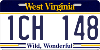 WV license plate 1CH148
