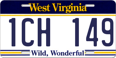 WV license plate 1CH149