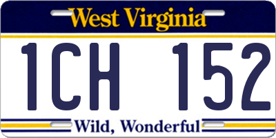 WV license plate 1CH152