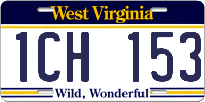 WV license plate 1CH153