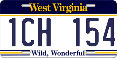 WV license plate 1CH154