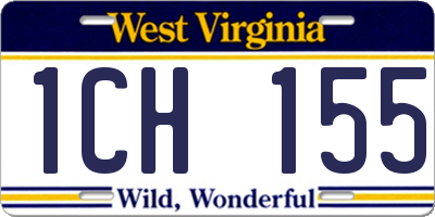 WV license plate 1CH155