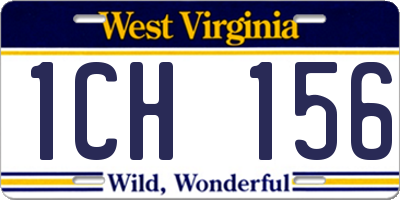 WV license plate 1CH156