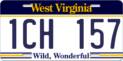 WV license plate 1CH157