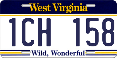 WV license plate 1CH158