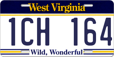 WV license plate 1CH164
