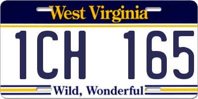 WV license plate 1CH165
