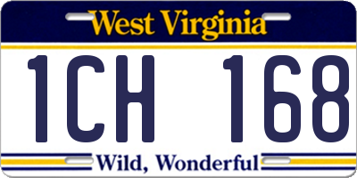 WV license plate 1CH168