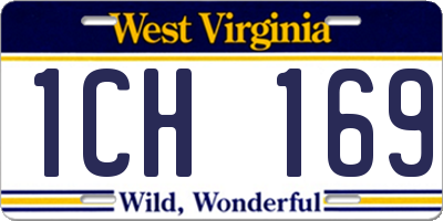 WV license plate 1CH169
