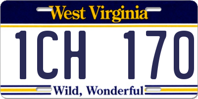 WV license plate 1CH170