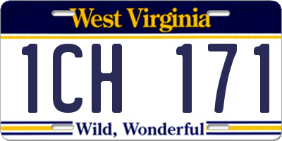 WV license plate 1CH171