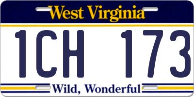 WV license plate 1CH173
