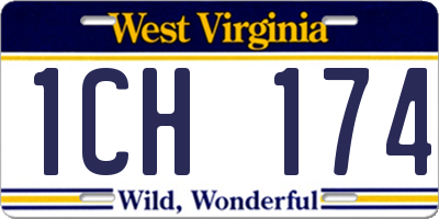 WV license plate 1CH174