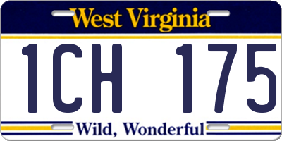 WV license plate 1CH175