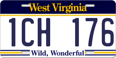 WV license plate 1CH176