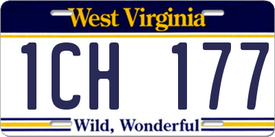 WV license plate 1CH177