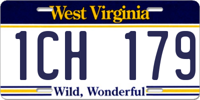 WV license plate 1CH179