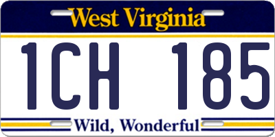 WV license plate 1CH185
